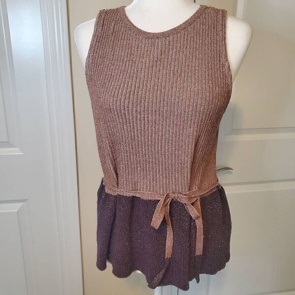 Moth Anthropologie Riella Pink Purple Shimmer Tank L - Picture 4 of 12